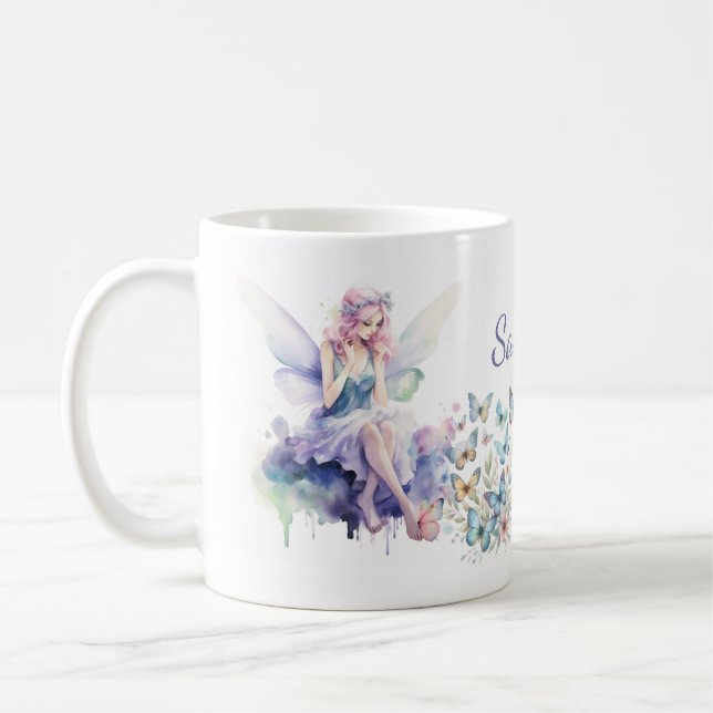 Personlig Mystisk Fjärilsmugg Kaffemugg (Vänster)