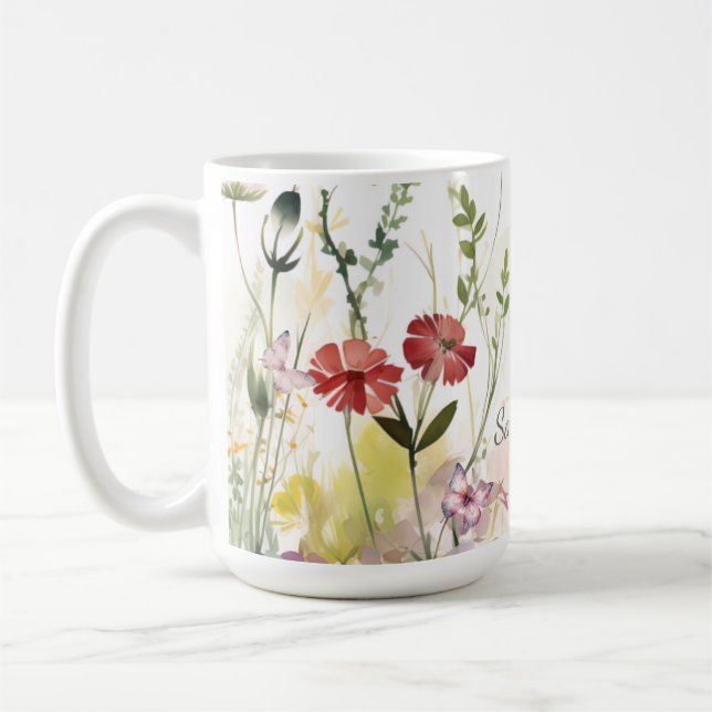 Personlig Mystisk Fjärilsmugg Kaffemugg (Vänster)