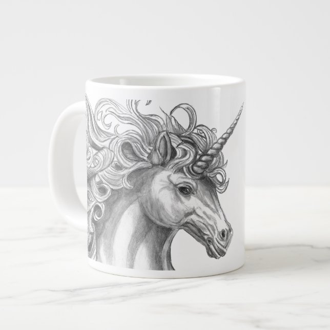 Personlig mytologisk enhörningsmugg jumbo mugg (Framsida vänster)