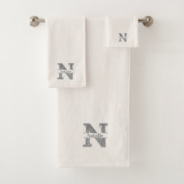 Personlig N Inledande Silver Monogram Ditt namn