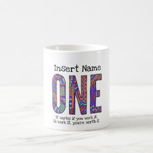 Personlig NA 12 steg ett år rengör varje namn Kaffemugg