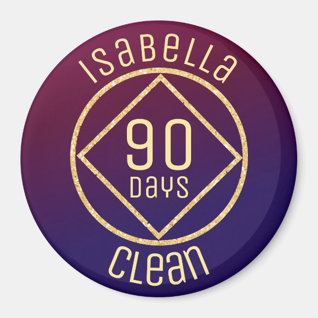 Personlig NA Narcotics Anonymt ren tid Magnet (Framsidan)