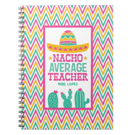 Personlig Nacho Average Teacher Funny Cactus Anteckningsbok