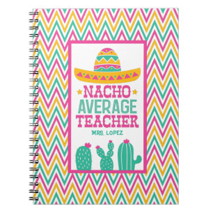 Personlig Nacho Average Teacher Funny Cactus Anteckningsbok