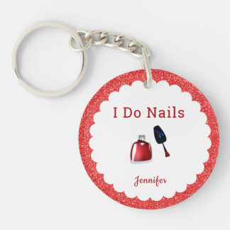 Personlig Nagel Tech Red Glitter