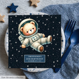 Personlig Nalle Astronaut Napkins for Boys Pappersservett