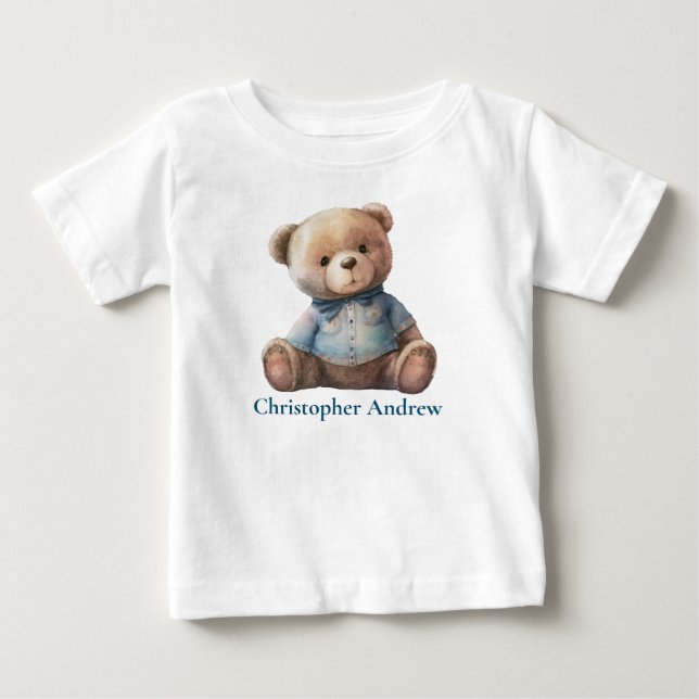 Personlig Nalle Cute Gift Pojke T Shirt (Framsida)