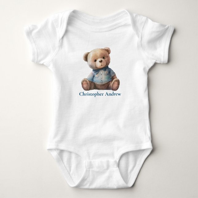 Personlig Nalle Cute Gift Pojke T Shirt (Framsida)