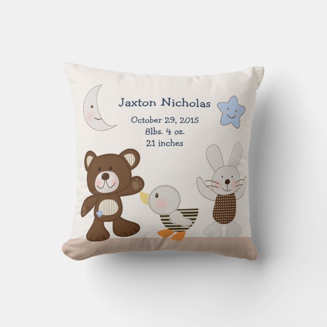 Personlig Nalle Keepsak Kudde (Framsida)