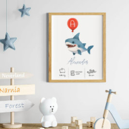 Personlig Nalle med ballonger Nursery Poster