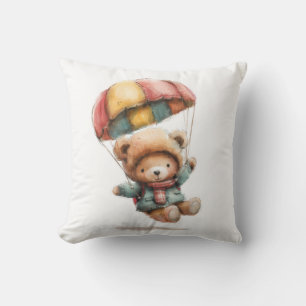 Personlig Nalle med Fallskärm Cushion Kudde