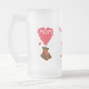 Personlig nalle mors dag frostat ölglas