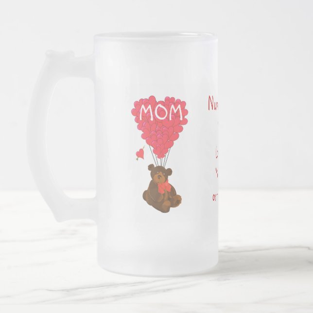 Personlig nalle mors dag frostat ölglas (Vänster)