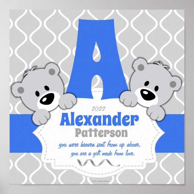 Personlig Nalle Nursery Room Poster (Framsidan)
