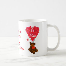 Personlig nalle Valentines day Kaffemugg
