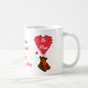 Personlig nalle Valentines day Kaffemugg