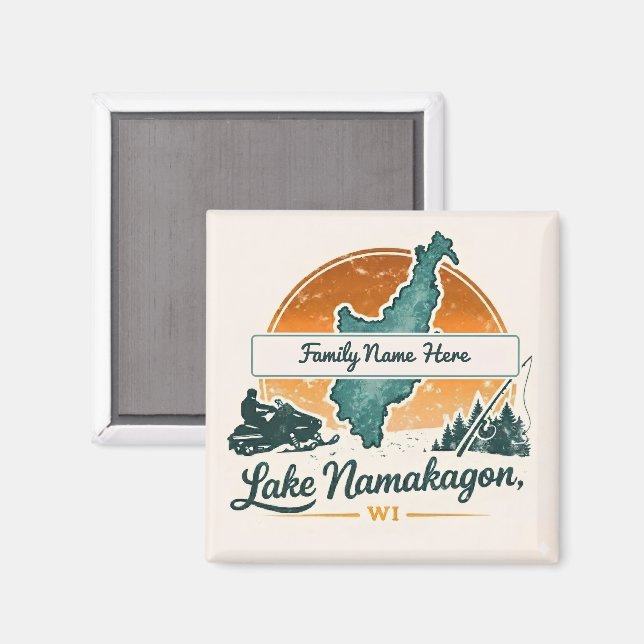 Personlig Namakagonsjön, WI Magnet (Front/Back)