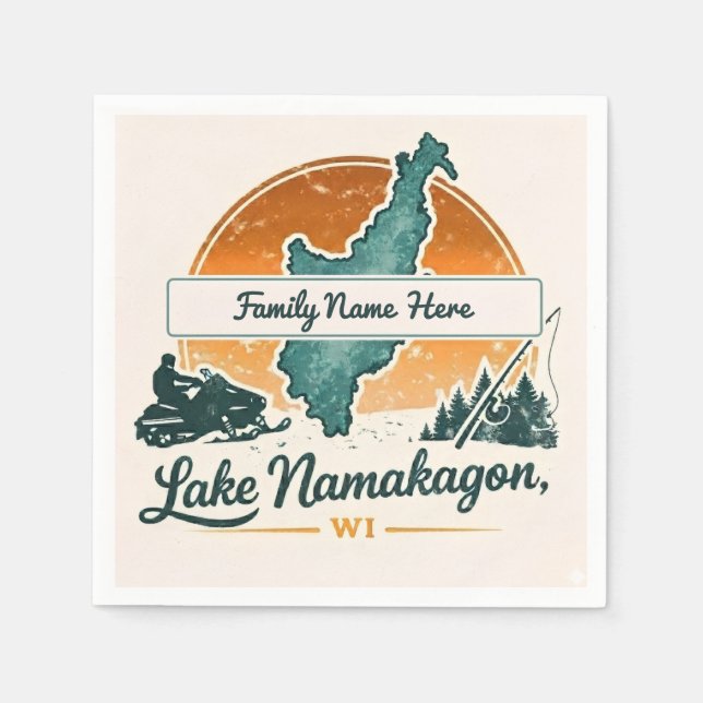 Personlig Namakagonsjön, WI Pappersservett (Framsidan)