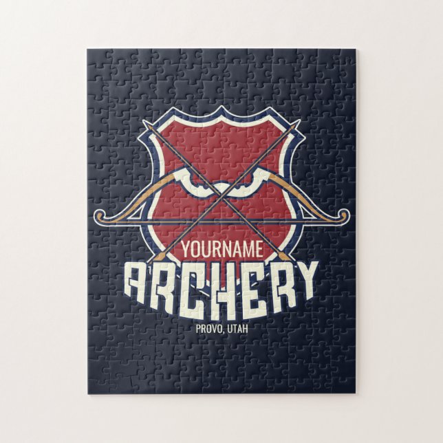 Personlig NAME Bågskytte Recurvebåge Pil Pussel (Vertikal)