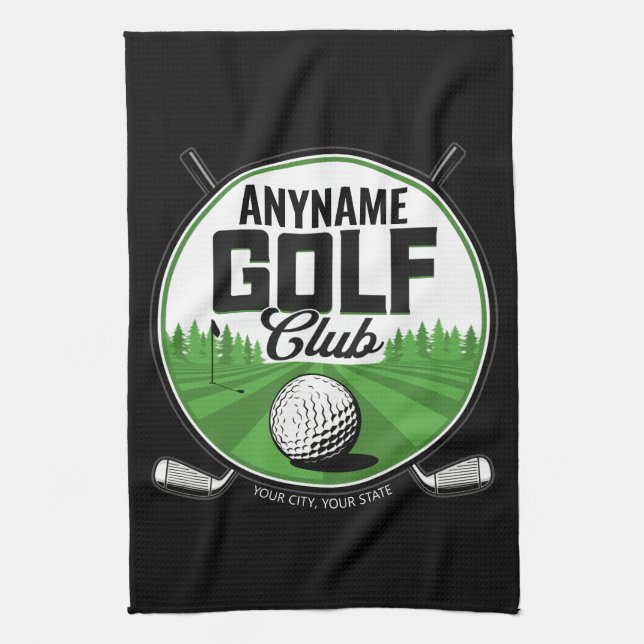 Personlig NAME Golfande Proffsgolfklubbspelare Kökshandduk (Vertikal)