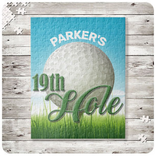 Personlig NAME Golfare Golf Pro Boll 19:e Hål Pussel