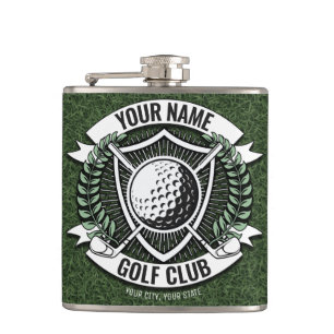 Personlig NAME Golfare Golfklubb Gräs Klubbhus Fickplunta