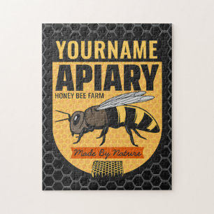 Personlig NAME Honungsbi Apiary Bihus Farm Pussel