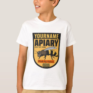Personlig NAME Honungsbi Apiary Bihus Gård T Shirt