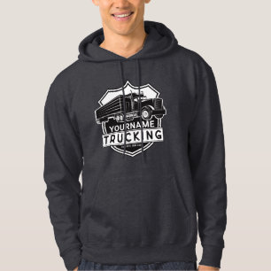 Personlig NAME Lastbilstransport Stor Semi Lastbil Hoodie
