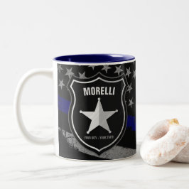 Personlig NAME Polisman Sheriff Polis Flagga Två-Tonad Mugg