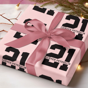 Personlig Namn 21:a födelsedag Modern Rosa Presentpapper