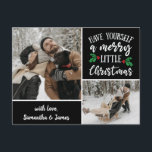 Personlig Namn 2 Photo Collage jul Vykort<br><div class="desc">Skapa din egen,  God jul Photo Collage,  med vår enkla använda-design verktyg. Lägg till dina favoritfoton av vänner,  familj,  semester,  hobbieser och husdjur så får du en enastående fotokollage. Vår fotosamling i anpassningsbarna är perfekt för hemmabruk,  ge gåva eller till och med affärsreklam.</div>