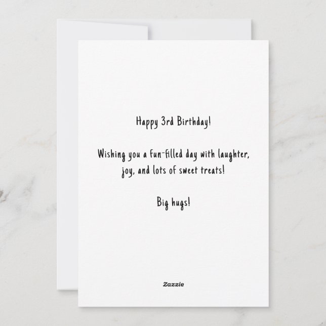 Personlig Namn 3:e födelsedagskvokskort Julkort (Baksida)