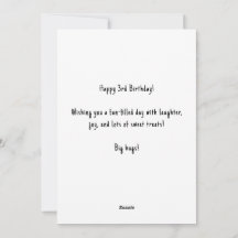 Personlig Namn 3:e födelsedagskvokskort