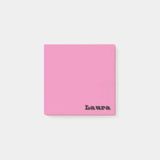 Personlig Namn 3 tum x 3 tum Rosa Post it Notes Post-it Block