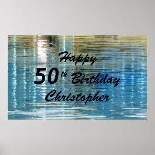 Personlig Namn 50:e födelsedag i Sjö Poster
