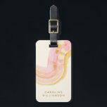 Personlig Namn Abstrakt Rosa Gult Vattenfärg   Bagagebricka<br><div class="desc">Resa i stil med den här personligen bagagetaggen som har en pulserande vattenfärgskonstruktion för abstrakt i mjuka rosa- och gult-toner. Perfekt för att ge dina resandebehov lite elegans. Den här bagagetaggen är anpassade med ditt namn, skapar den både praktiskt och unikt. Den konstnärliga vattenfärgsdesignen tillför ett modernt fläkt, perfekt för...</div>