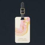 Personlig Namn Abstrakt Rosa Gult Vattenfärg   Bagagebricka<br><div class="desc">Resa i stil med den här personligen bagagetaggen som har en pulserande vattenfärgskonstruktion för abstrakt i mjuka rosa- och gult-toner. Perfekt för att ge dina resandebehov lite elegans. Den här bagagetaggen är anpassade med ditt namn, skapar den både praktiskt och unikt. Den konstnärliga vattenfärgsdesignen tillför ett modernt fläkt, perfekt för...</div>