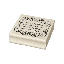 Personlig Namn Adress Rubber Wood Block Frimärke Stämpel