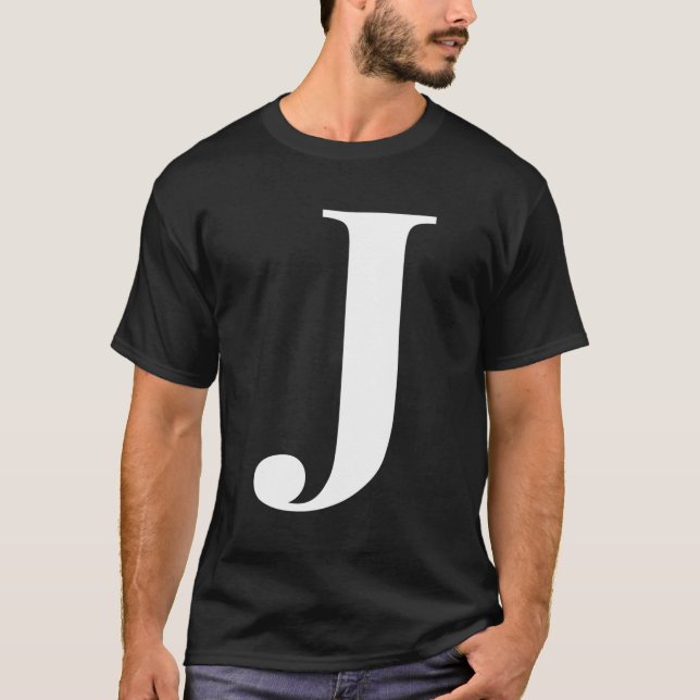 Personlig Namn Alphabet Initial Brev J T Shirt (Framsida)