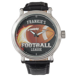 Personlig NAMN American Football Flames Sports Armbandsur