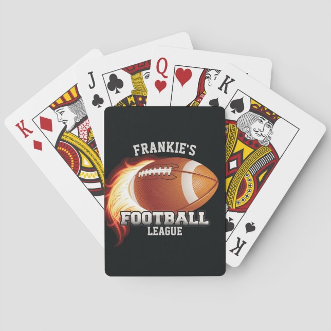 Personlig NAMN American Football Flames Sports Casinokort (Baksidan)