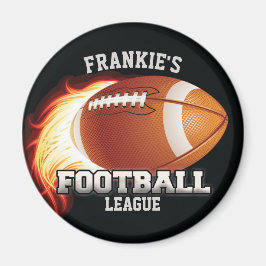 Personlig NAMN American Football Flames Sports Magnet