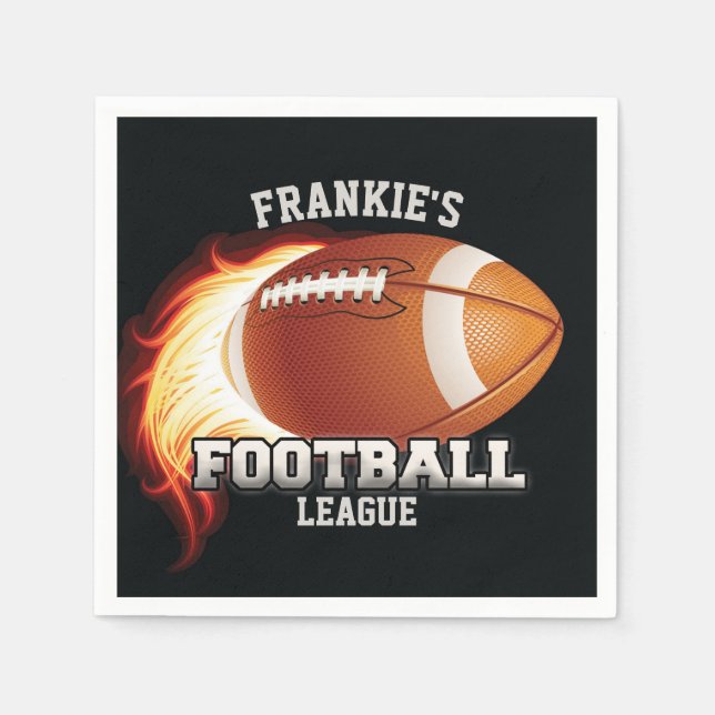 Personlig NAMN American Football Flames Sports Pappersservett (Framsidan)