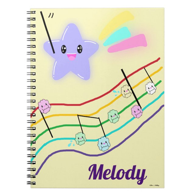 Personlig Namn Animal Musik noter Score Kawaii Anteckningsbok (Framsidan)