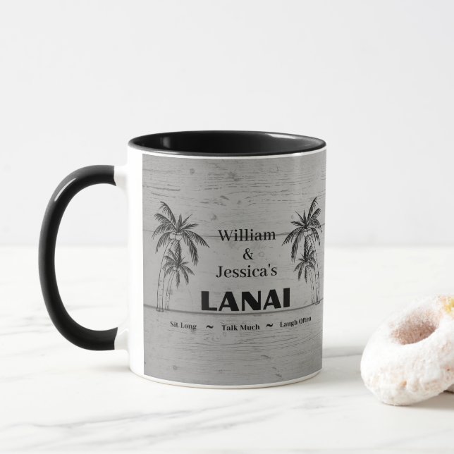 Personlig Namn Anpassningsbar Lanai Tropical Handf Mugg (Med munk)