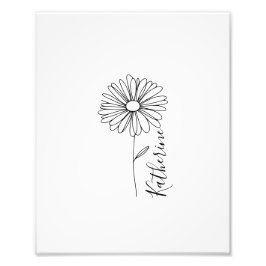 Personlig namn April daisy Birkelblomma Fototryck