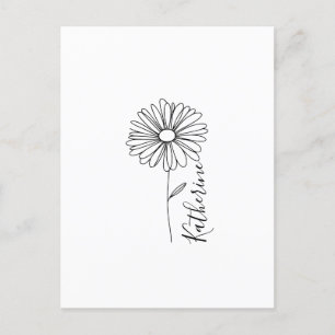 Personlig namn April daisy Birkelblomma Vykort
