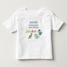 Personlig Namn År Första Födelsedag Söt Dino T Shirt