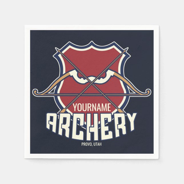 Personlig NAMN-arkitektur sportar rekurvformad böj Pappersservett (Framsidan)